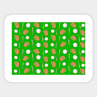 Baseball - Gloves, Balls & Bats Seamless Pattern Sticker